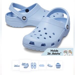 NWT - Classic Clog Crocs in Blue Calcite